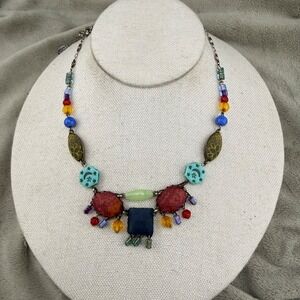 Ayala Necklace Boho Mixed Media 18"